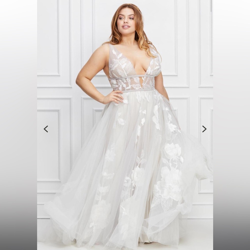 Watters White Floral Wedding Dress